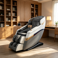Fauteuil de massage portable et pliable pour le corps entier, finition tons pastel, cuir PU écologique, sensation flottante, gravité zéro, massage des tissus profonds