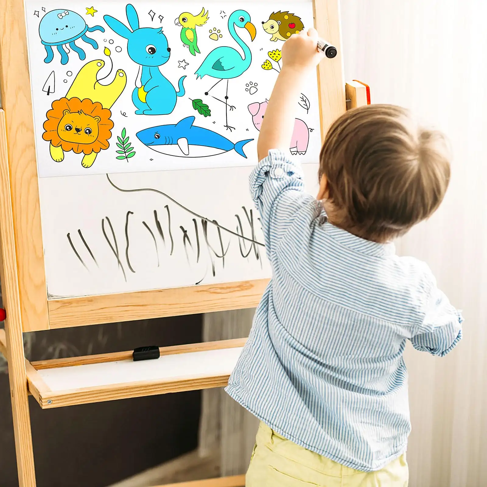 Настраиваемый детский рулон для рисования-липкая Раскрашенная бумага для поделок, большой рулон для рисования для детей