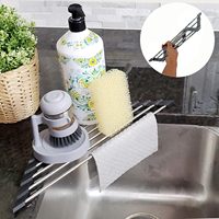 Support en silicone enroulable Cenhui Modèle 422 pour comptoir, organisateur multifonctionnel autoportant pour évier de cuisine en silicone