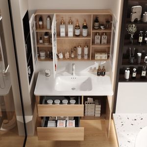 Bathroom Vanity With Led Mirror Vanity Smart Cabinet Milk White New Wall Mount - Product Image 3