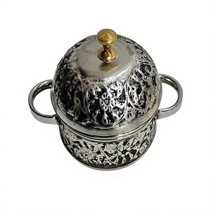 Embossed Design Round Shape Food Serving Hot Pot Highest Quality Aluminium Casserole Serving Pot At Wholesaler Price - Product Image 1