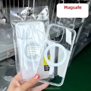 Hot Selling 2024 Magnetic Wireless Wholesale Charging Transparent Clear Shockproof Phone Case For Smart Phone