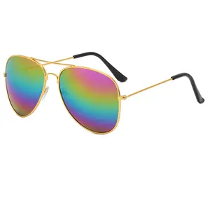 Kacamata Hitam Aviasi Pria Wanita, Vintage Klasik Perlindungan UV 400 Promosi Murah Corak Kustom Cetak Logo Kacamata Matahari