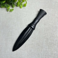 Vente en gros de couteaux en obsidienne cristalline de 5,9 pouces, modèles d'artisanat, Yin Yang, Feng Shui, énergie, décoration de la maison, cadeaux en cristal