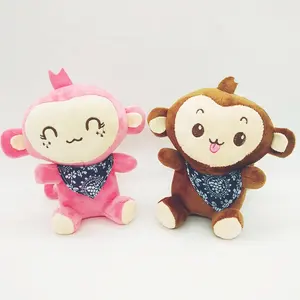 Super carino 2 colori 17-20cm PP cotone peluche sorriso scimmia Anime scimmia peluche personalizzato peluche per bambini regalo