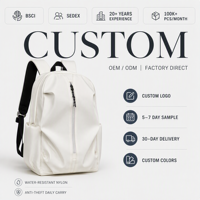 Sac à dos pour ordinateur portable en nylon imperméable avec logo personnalisé, sac d'école léger et tendance, idéal pour les voyages universitaires, vente en gros, usine OEM