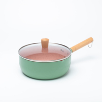 Pot à lait antiadhésif en aluminium de haute qualité avec couvercle en verre casseroles colorées pour compléments alimentaires pour bébés casserole à neige Pot japonais