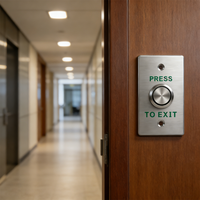 Bouton de sortie en acier inoxydable de qualité commerciale 12-36V étanche IP65 1NO 3A à bornes à vis pour intérieur/extérieur, interrupteur de déverrouillage de porte