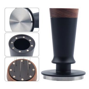 Doppia molla <span class=keywords><strong>a</strong></span> pressione costante <span class=keywords><strong>caffè</strong></span> manomissione Barista utensili 304SS Espresso manomissione legno noce nera ago per <span class=keywords><strong>caffè</strong></span> WDT utensili - Product Image 6