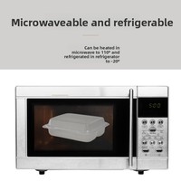 Boîte à lunch en plastique à trois compartiments de qualité alimentaire PP, compatible micro-ondes, avec couvercle, pour plats à emporter, multi-tailles, vente en gros
