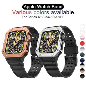Coque intégrée en Silicone pour <span class=keywords><strong>Apple</strong></span> <span class=keywords><strong>watch</strong></span> 7, 45mm, 41mm, <span class=keywords><strong>Protection</strong></span> de bord, Crash, pour iwatch 6 5 4 SE 3, 44mm, 42mm, 40mm - Product Image 2