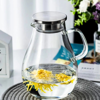 Carafe et ensemble de tasses en verre soufflé à la main, taille personnalisable, avec couvercle, passe au lave-vaisselle
