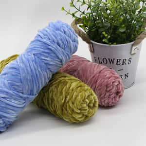 Dimuni Venta al por Mayor Hilo de <span class=keywords><strong>Terciopelo</strong></span> Elegante para Crochet 100g Teñido 100% Poliéster Hilo de Chenilla Esponjoso para Tejer Ecológico - Product Image 6