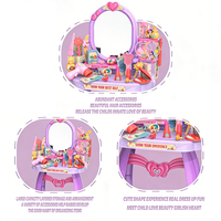 Ensemble de jeu de coiffeuse de princesse EPT - 57 pièces, kit de maquillage et de coiffure d'imitation, outils de beauté de simulation, jouet de princesse pour fille
