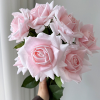 Rose artificielle en latex à toucher réel, grande tête, style européen, faite à la main pour mariage, décoration de maison, fête, arrangement floral