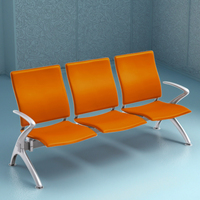 Banc d'attente en acier de qualité supérieure à 3 places avec design ergonomique pour les hôpitaux, les cliniques, les zones de réception modernes des entreprises