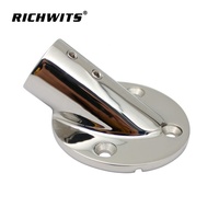 Accessoire de rampe de bateau marin en acier inoxydable, raccord à bride ronde de 1 pouce et 7/8 pouce, 30 degrés