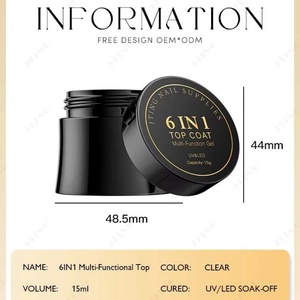 JTING Gel Multifonction 6-en-1 : Top Coat Brillant, Gel de Construction à Effets Variés, Gel de Modelage et de Nivellement, Vernis à Ongles - Product Image 2