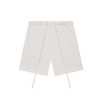 Shorts de survêtement essentiels en coton pour hommes, couleur avoine clair, avec lettres imprimées en flocage noir – Vente directe usine 2026