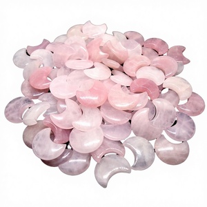 Cœur en cristal de quartz rose naturel sculpté, pierre polie, thème amour, écologique, sculpture de cristal de guérison, vente en gros - Product Image 2