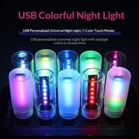 Lampe tactile USB pour voiture avec design de bouteille en verre, éclairage ambiant 7 couleurs - Plug-and-Play pour utilisation en véhicule et en intérieur, 5W 5V RGB, lumière de voiture