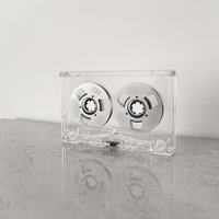 Cassette vierge en métal, double face, 55 minutes, bande magnétique haute fidélité, coque transparente pour enregistrement audio rétro