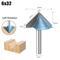 Fraise CNC à angle de 90° pour rainurage du bois, 2 dents, non revêtue, 55HRC, personnalisable OEM/ODM
