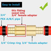 Lot de 10 raccords de plomberie en cuivre pour PEX, adaptateur à sertir mâle 3/4" avec tête hexagonale et filetage NPT en laiton F1807