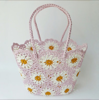 Sac en crochet fait main, polyester et coton, grande capacité, sac fourre-tout, plage, quotidien, décontracté, sac à bandoulière, couleurs personnalisées