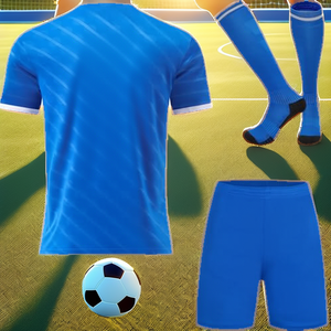 Karsevali <span class=keywords><strong>Madrid</strong></span> Mbappe # Ensemble Cadeau de 10 Maillots/Shorts et Chaussettes de Football Respirants pour Enfants et Jeunes (Tailles 26/27) (Bleu 30) - Product Image 5