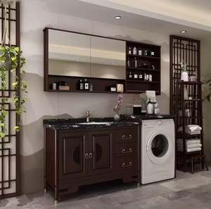 Classic New Chinese Style Light Luxury Solid Wood Series Customized Design Floor <b>Standing</b> <b>Bathroom</b> Vanity - Product Image 4