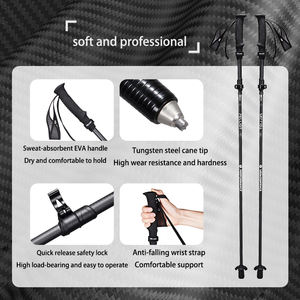 Bastoni da Trekking PELLIOT in Fibra di Carbonio 3k, Pieghevoli, Ultra-leggeri 159g, 5 Sezioni, per Escursionismo e <span class=keywords><strong>Montagna</strong></span> - Product Image 5