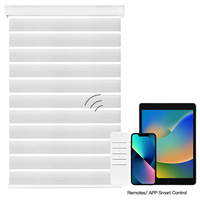 Persianas Zebra de Tela Opaca de Doble Capa 100% Poliéster, Diseño Digital Minimalista para Sala de Estar, Balcón, Persianas Enrollables Automáticas