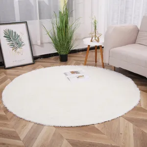 high-quality Pink Round Rug for Girls Bedroom Fluffy Circle Rug Furry Carpet for Teen Girls Room Shaggy Circular Rug