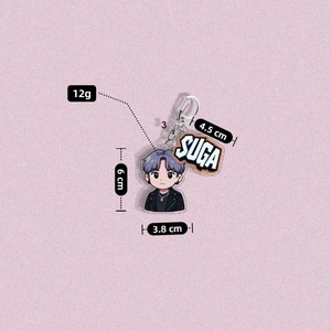 Llavero de acrílico con foto de dibujos animados de ídolos de K-pop, accesorio para mochila de la gira mundial 2026, AR <span class=keywords><strong>V</strong></span> Jimin J-hope Suga Jin - Product Image 6