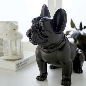 Statue de bouledogue français rouge/noir personnalisée de 30 cm pour l'intérieur, figurines d'animaux - Product Image 3