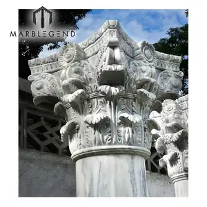 PFM di fabbrica fatto a mano scultura di pietra colonna lampada esterna su misura pilastro romano classico stile portico colonna
