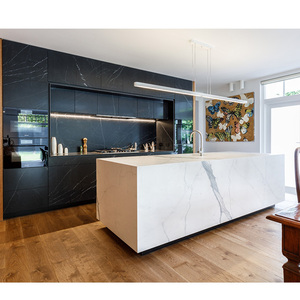 2025 Độc Đáo Tùy Chỉnh Hiện Đại Bóng Màu Đen Tủ Bếp Thiết Lập Giấu Xử Lý Tủ MDF Carcase Nhựa Bao Gồm Vòi Nước - Product Image 1