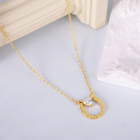 Collar Romántico Hipoalergénico Chapado en Oro con Plata S925 en Forma de Herradura con Circonita Cúbica para Mujer, Ideal para Fiestas y Bodas