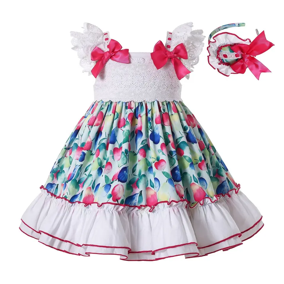 Pettigirl Summer Kids Casual Clothes Pretty Flower Girls Sleeveless Dresses Size 2 3 4 5 6 8 Years Old with Matching Hairband