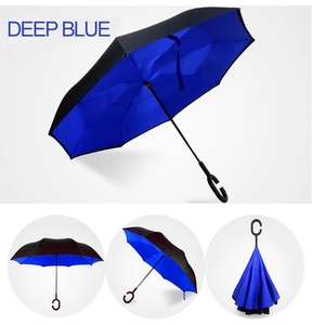 Paraguas inverso invertido interior impreso personalizado, sombrilla doble al revés a prueba de lluvia, diseño de paraguas de adentro hacia afuera - Product Image 3