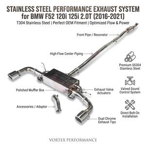 Système d'échappement Catback Vortex en acier inoxydable 304 haute performance pour BMW F52 120i 125i 2.0T B48 avec soupapes et double sortie - Product Image 1