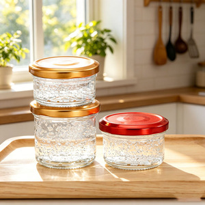 Pot en verre hermétique avec couvercle pour <span class=keywords><strong>caviar</strong></span>, confiture, nid d'oiseau comestible 70ml 100ml 5oz 200ml 220ml 280ml 380ml Pot en verre pour <span class=keywords><strong>caviar</strong></span>, confiture, miel - Product Image 5