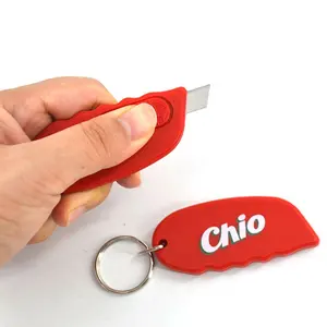 LINLI taşınabilir geri çekilebilir kağit kutu kesici özelleştirilmiş mektup kesici marka promosyon Mini bıçak anahtarlık bıçak anahtarlık