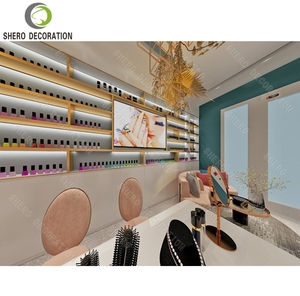 Diseño Interior de Salones de Uñas, Mesa de Manicura Personalizada y Moderna, Vitrinas para Esmaltes de Uñas, Idea de Decoración para Salón de Belleza - Product Image 5