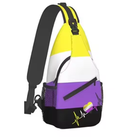 Sacs à bandoulière en polyester de haute qualité, personnalisés, arc-en-ciel, Gay Pride, impression numérique écologique, pour usage quotidien décontracté