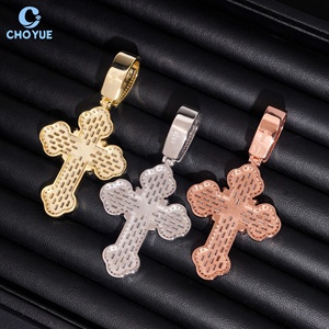 Colgante de Cruz de Moissanita VVS Certificada GRA, Plata de Ley 925, Corte Esmeralda, Estilo Iced Out, Joyería de Regalo Hip Hop - Product Image 5