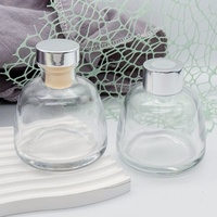 Bouteilles de diffuseur de parfum sans flamme en rotin, forme ronde, 100 ml, pour aromathérapie