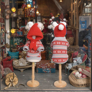 الكروشيه الحيوانات الأليفة ملابس عيد الميلاد الخريف والشتاء جديد لطيف الكلب الدافئ مخطط القطن ملابس القط البلوز محبوك سترة - Product Image 4