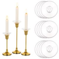 Protectores de Goteo de Cera para Velas, Anillos Redondos de Cristal para Velas Cónicas de 0.86 Pulgadas, Recolectores de Cera Transparentes